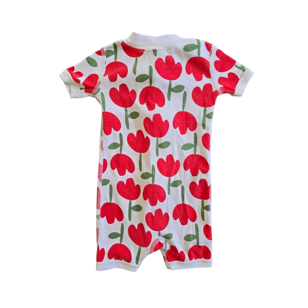 Hanna Andersson Red Tulip Print Short Sleeve Sleep Sack - Picture 2 of 3